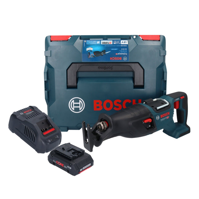 Sega alternativa a batteria Bosch GSA 18V-28 18 V BITURBO Brushless + 1x batteria ProCORE 4,0 Ah + caricabatterie + L-Boxx