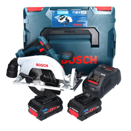 Bosch GKS 18V-57-2 Sierra circular de batería profesional 18 V 165 mm sin escobillas + 2x batería ProCORE 8,0 Ah + cargador + L-Boxx