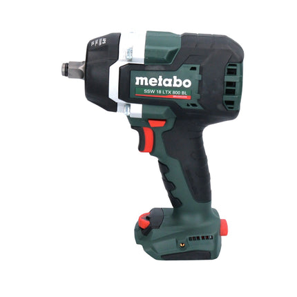 Atornillador de impacto a batería Metabo SSW 18 LTX 800 BL 18 V 800 Nm 1/2" sin escobillas + 1 batería de 8,0 Ah + metaBOX - sin cargador