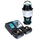 Makita DMR 056 RT Akku Radio 18 V FM DAB+ mit Laterne 360° Taschenlampe IP65 + 2x Akku 5,0 Ah + Ladegerät - Toolbrothers