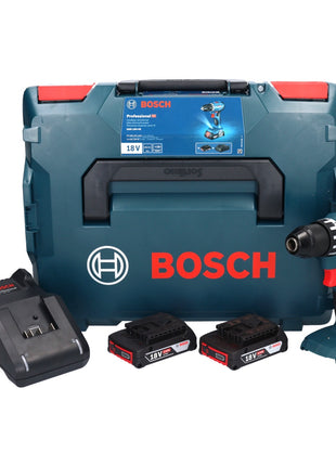 Taladro atornillador a batería Bosch GSR 18V-45 18 V 45 Nm sin escobillas + 2x baterías 2,0 Ah + cargador + L-Boxx