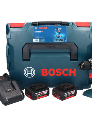 Taladro atornillador a batería Bosch GSR 18V-45 18 V 45 Nm sin escobillas + 2x baterías 5,0 Ah + cargador + L-Boxx