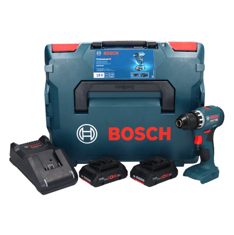 Bosch GSR 18V-45 Perceuse-visseuse sans fil 18 V 45 Nm brushless + 2x Batteries ProCORE 4,0 Ah + Chargeur + Coffret L-Boxx