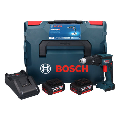 Atornillador para paneles de yeso a batería Bosch GTB 18V-45 18 V 32 Nm sin escobillas + 2 baterías 5,0 Ah + cargador + L-Boxx