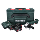 Metabo W 18 L 9-125 Amoladora angular a batería Quick 18 V 125 mm (602249960) + 3x baterías 4,0 Ah + cargador + metaBOX