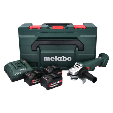 Metabo W 18 L 9-125 Quick Meuleuse d'angle sans fil 18 V 125 mm ( 602249960 ) + 3x batterie 4,0 Ah + chargeur + metaBOX