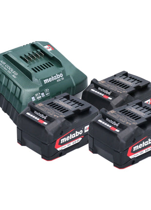 Metabo W 18 L 9-125 Quick Meuleuse d'angle sans fil 18 V 125 mm ( 602249960 ) + 3x batterie 4,0 Ah + chargeur + metaBOX