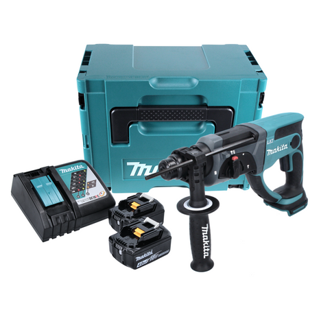 Makita DHR 202 RMJ Akku Kombihammer 18 V 2,0 J SDS Plus + 2x Akku 4,0 Ah + Ladegerät + Makpac - Toolbrothers