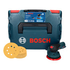 Bosch GEX 12V-125 Professional Akku Exzenterschleifer 12 V 125 mm Brushless + 50x EXPERT C470 Schleifpapier K 120 + L-Boxx - ohne Akku, ohne Ladegerät