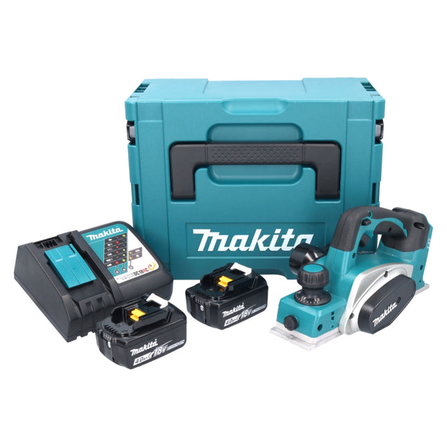 Makita DKP 180 RMJ cordless planer 18 V 82 mm + 2x battery 4.0 Ah + charger + Makpac