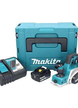 Cepilladora de batería Makita DKP 180 RG1J 18 V 82 mm + 1x batería 6,0 Ah + cargador + Makpac