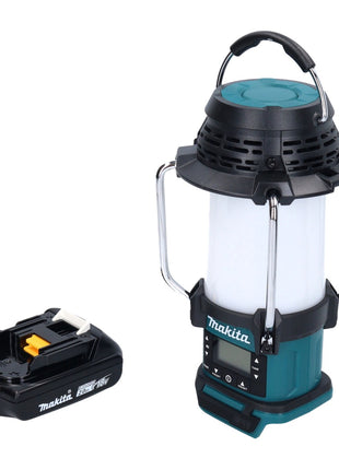 Makita DMR 055 A1 Akku Radio 18 V FM mit Laterne 360° Taschenlampe + 1x Akku 2,0 Ah - ohne Ladegerät