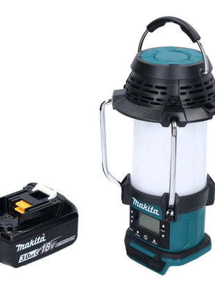 Makita DMR 055 F1 Akku Radio 18 V FM mit Laterne 360° Taschenlampe + 1x Akku 3,0 Ah - ohne Ladegerät