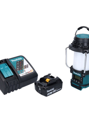 Makita DMR 055 RT1 radio de batería 18 V FM con linterna linterna 360° + 1x batería 5,0 Ah + cargador