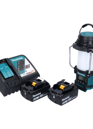 Makita DMR 055 RT radio de batería 18 V FM con linterna linterna 360° + 2x baterías 5,0 Ah + cargador