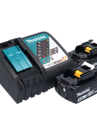 Makita DMR 055 RT radio de batería 18 V FM con linterna linterna 360° + 2x baterías 5,0 Ah + cargador