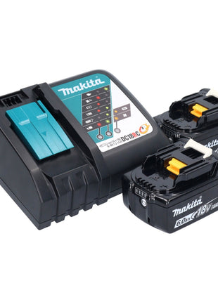 Makita DMR 055 RG radio de batería 18 V FM con linterna linterna 360° + 2x baterías 6,0 Ah + cargador