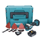 Makita DTM 52 F1JX4 cordless multifunction tool 18 V Starlock Max Brushless + 1x rechargeable battery 3.0 Ah + accessory set + Makpac - without charger