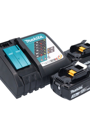 Makita DTM 52 RFJX4 Akku Multifunktionswerkzeug 18 V Starlock Max Brushless + 2x Akku 3,0 Ah + Ladegerät + Zubehör Set + Makpac