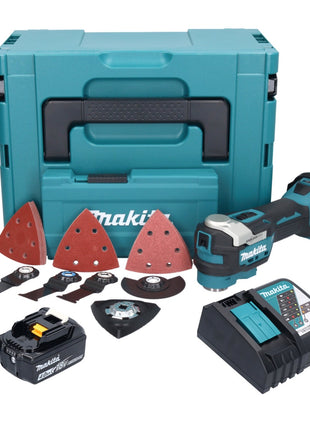 Makita DTM 52 RM1JX4 Outil multifonctions sans fil 18 V Starlock Max Brushless + 1x batterie 4,0 Ah + chargeur + kit d'accessoires + Makpac