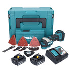 Makita DTM 52 RMJX4 cordless multifunction tool 18 V Starlock Max Brushless + 2x battery 4.0 Ah + charger + accessory set + Makpac