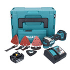 Makita DTM 52 RT1JX4 Akku Multifunktionswerkzeug 18 V Starlock Max Brushless + 1x Akku 5,0 Ah + Ladegerät + Zubehör Set + Makpac