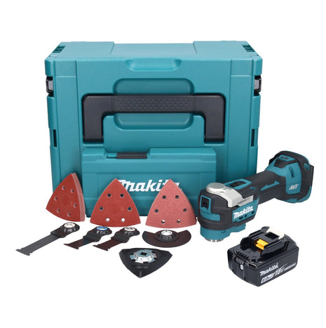 Multiutensile a batteria Makita DTM 52 G1JX4 18 V Starlock Max Brushless + 1x batteria 6,0 Ah + kit accessori + Makpac - senza caricabatterie