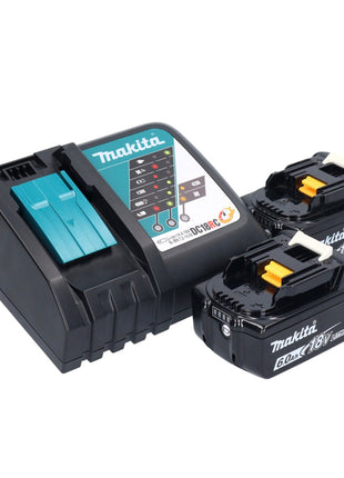 Herramienta multifuncional a batería Makita DTM 52 RGJX4 18 V Starlock Max Brushless + 2x baterías 6.0 Ah + cargador + set de accesorios + Makpac