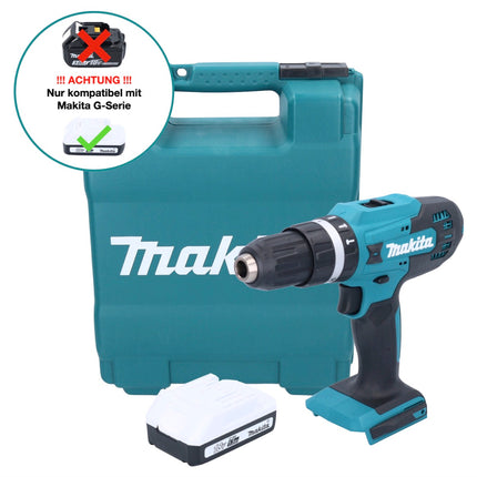 Taladro percutor inalámbrico Makita HP 488 DY1K 18 V 42 Nm Serie G + 1x batería 1,5 Ah + maletín - sin cargador