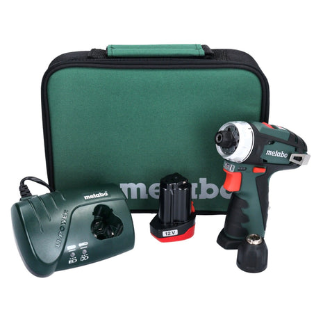 Taladro atornillador a batería Metabo PowerMaxx BS 12 V 34 Nm + 1x batería 2,0 Ah + cargador + bolsa (600079500)