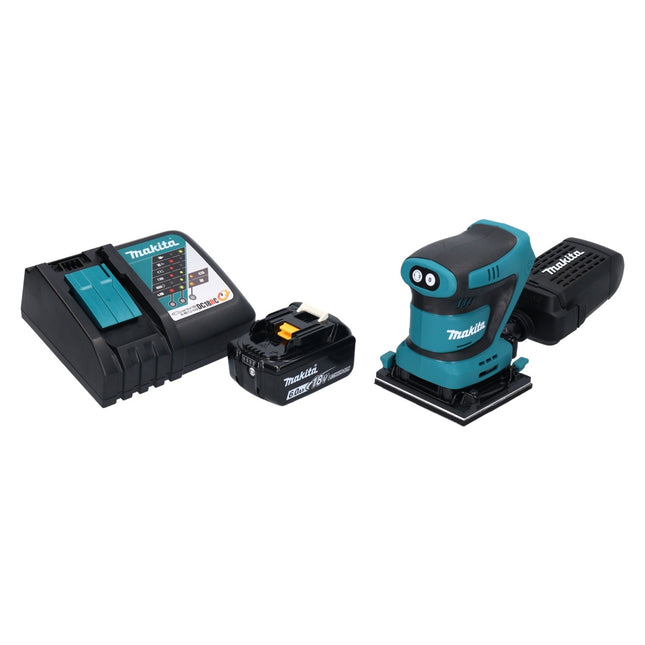 Levigatrice orbitale a batteria Makita DBO 480 RG1 18 V 112 x 102 mm + 1x batteria ricaricabile 6,0 Ah + caricabatterie