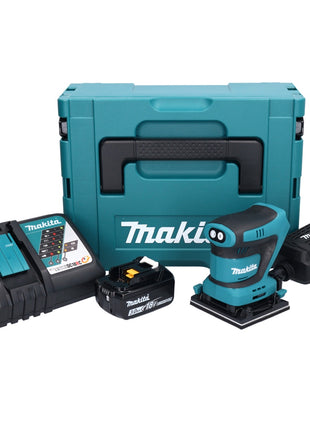 Makita DBO 480 RF1J Akumulatorowa szlifierka oscylacyjna 18 V 112 x 102 mm + 1x akumulator 3,0 Ah + ładowarka + Makpac