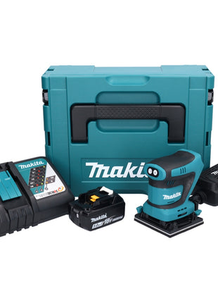 Makita DBO 480 RT1J Akumulatorowa szlifierka oscylacyjna 18 V 112 x 102 mm + 1x akumulator 5,0 Ah + ładowarka + Makpac