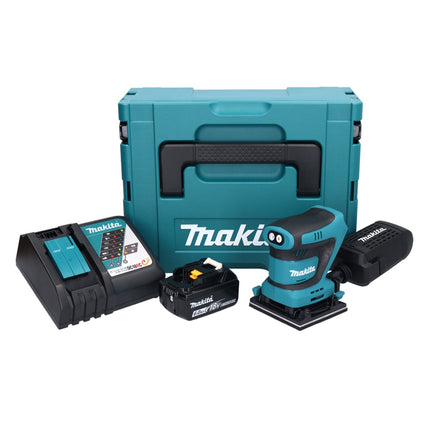 Makita DBO 480 RG1J akumulatorowa szlifierka oscylacyjna 18 V 112 x 102 mm + 1x akumulator 6,0 Ah + ładowarka + Makpac