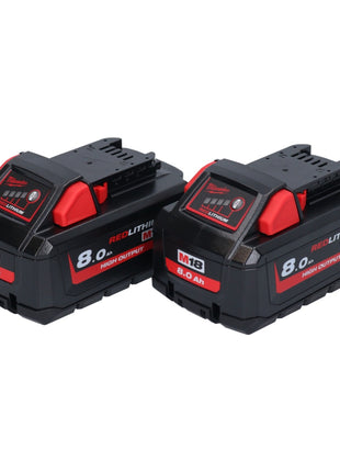 Milwaukee M18 HB8 Akku Set 2x 18 V 8,0 Ah / 8000 mAh Li-Ion High Output ( 2x 4932471070 ) mit Ladestandsanzeige - Toolbrothers