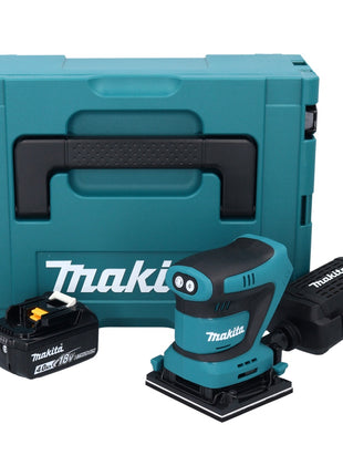 Lijadora orbital a batería Makita DBO 481 M1J 18 V 112 x 102 mm + 1x batería 4,0 Ah + Makpac - sin cargador