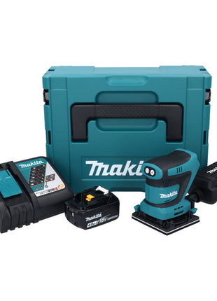 Makita DBO 481 RM1J Akumulatorowa szlifierka oscylacyjna 18 V 112 x 102 mm + 1x akumulator 4,0 Ah + ładowarka + Makpac