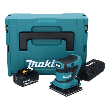 Makita DBO 481 G1J Akumulatorowa szlifierka oscylacyjna 18 V 112 x 102 mm + 1x akumulator 6,0 Ah + Makpac - bez ładowarki