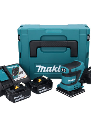 Lijadora orbital a batería Makita DBO 481 RGJ 18 V 112 x 102 mm + 2x baterías 6,0 Ah + cargador + Makpac