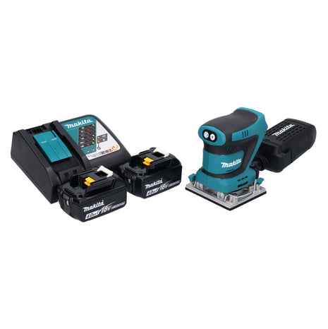 Makita DBO 482 RM Ponceuse vibrante sans fil 18 V 112 x 102 mm + 2x batterie 4,0 Ah + chargeur