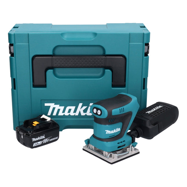 Lijadora vibratoria Makita DBO482F1J sin cable 112x102mm 18V + 1x Batería 3.0Ah + Makpac - sin cargador