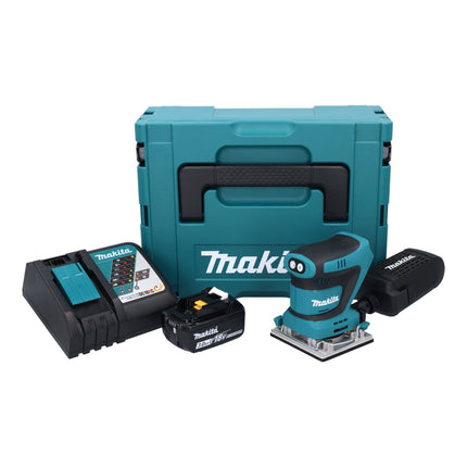Lijadora vibratoria Makita DBO482RF1J sin cable 112x102mm 18V + 1x Batería 3.0Ah + Cargador + Maletín Makpac