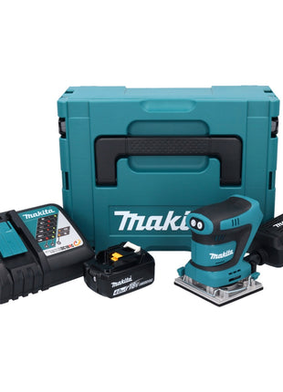 Makita DBO 482 RM1J Akumulatorowa szlifierka oscylacyjna 18 V 112 x 102 mm + 1x akumulator 4,0 Ah + ładowarka + Makpac