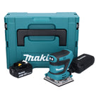 Lijadora orbital a batería Makita DBO 482 T1J 18 V 112 x 102 mm + 1x batería 5,0 Ah + Makpac - sin cargador