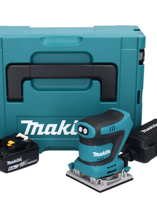 Lijadora orbital a batería Makita DBO 482 G1J 18 V 112 x 102 mm + 1x batería 6,0 Ah + Makpac - sin cargador