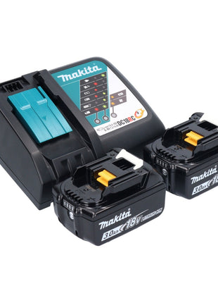 Taladro percutor inalámbrico Makita DHP 482 RFX1 18 V + 2x baterías 3,0 Ah + cargador + set de accesorios 74 piezas + estuche