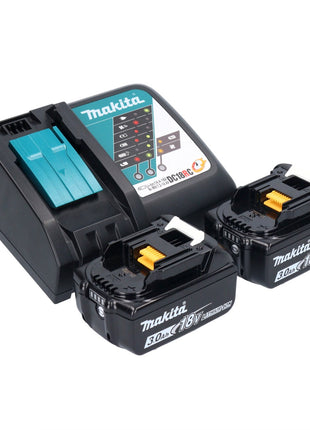 Makita DHP 453 RFX1 Perceuse-visseuse à percussion sans fil 18 V 42 Nm + 2x Batteries 3,0 Ah + Chargeur + Kit d'accessoires - 74 pièces + Coffret