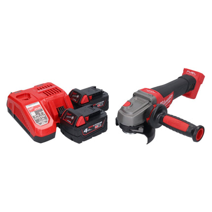 Amoladora angular a batería Milwaukee M18 CAG115XPDB-402 18 V 115 mm sin escobillas + 2x baterías 4,0 Ah + cargador
