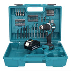 Makita DHP 487 G1X1 18 V Perceuse-visseuse à percussion sans fil 40 Nm sans balais + 1x Batterie 6,0 Ah + kit d'accessoires - 74 pièces + Mallette - sans chargeur