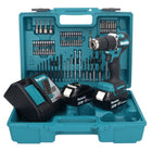 Makita DHP 487 RGX1 18 V Perceuse-visseuse à percussion sans fil 40 Nm sans balai + 2x Batteries 6,0 Ah + Chargeur + kit d'accessoires - 74 pièces + Mallette